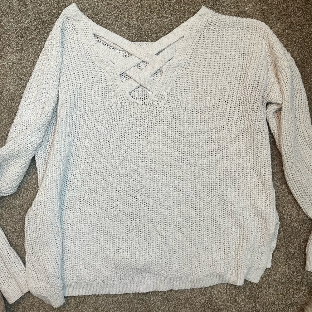 White Abercrombie and Fitch Sweater